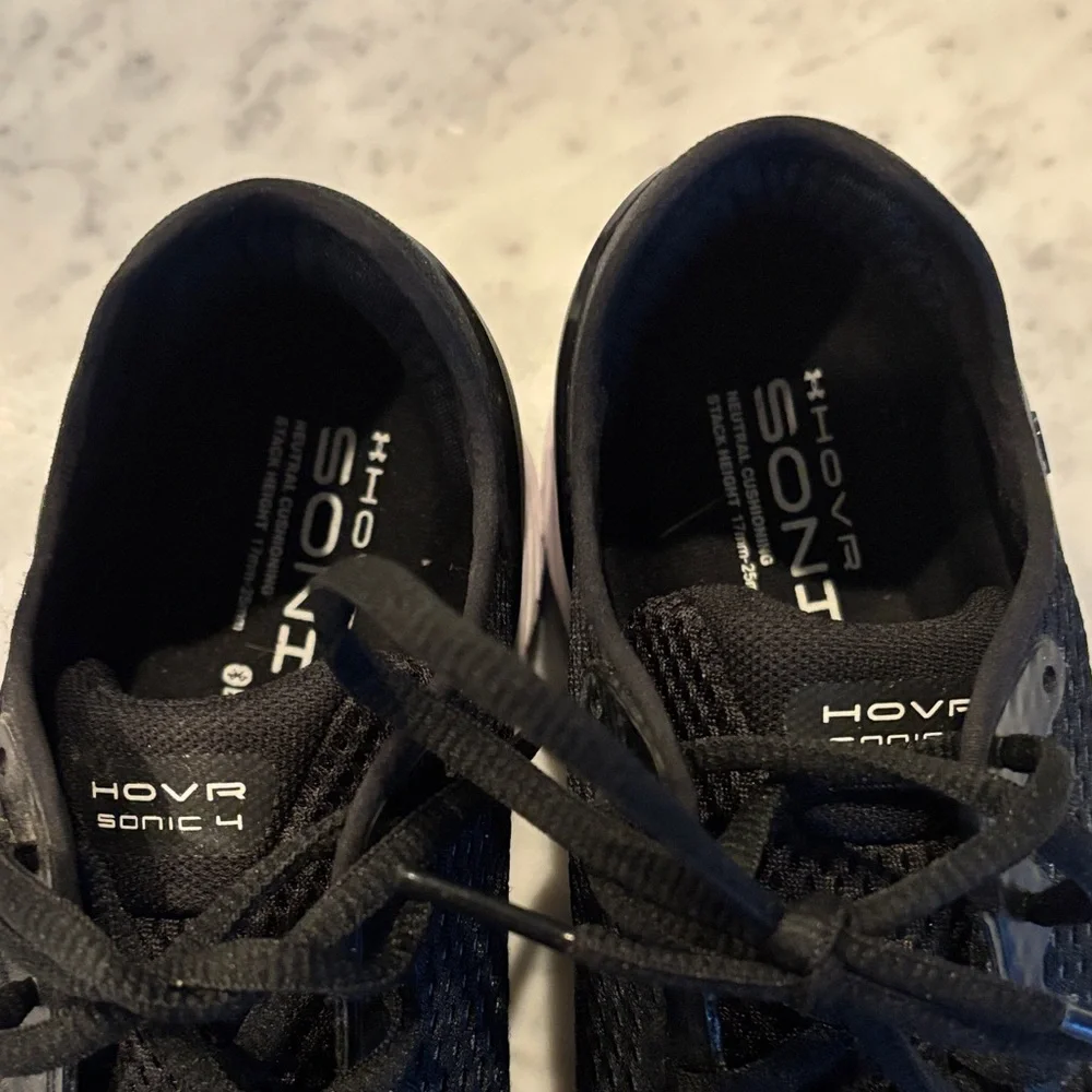 Under Armour Black Athletic Running Sneakers with White Soles - Picture 2 of 6